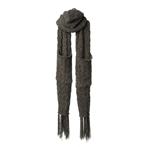 Cable knit scarf with built-in hand pockets- Assorted Colors