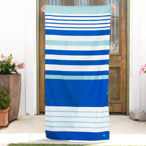 Quick Dry Landry Beach Towel Lapois/Aruba Blue - 34" w X 70" h
