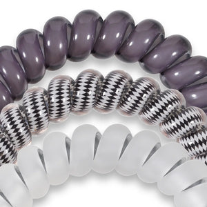 Silver Flames Teleties Large 3-Pack Hair Ties