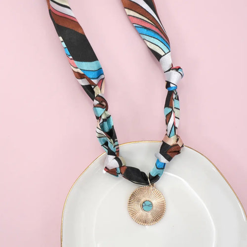 Scarf Necklace With Charm