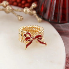 Load image into Gallery viewer, Red Bow Stretch Ring