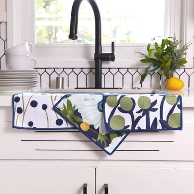 Dish Cloths Set of 3- Anemone Poppy