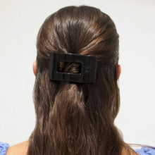 Load image into Gallery viewer, Teleties Small Flat Rectangle Hair Clip- Jet Black