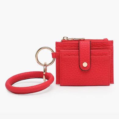 Sammie Mini Snap Wallet w/ Ring- Red