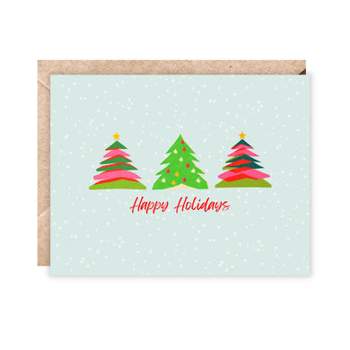 Happy Holidays Christmas Trees Greeting Card