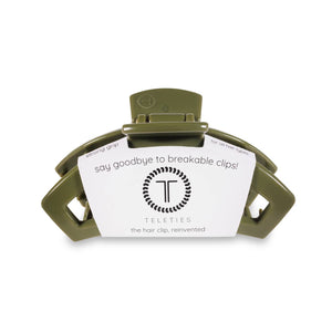 Teleties Open Medium Hair Clip- Olive