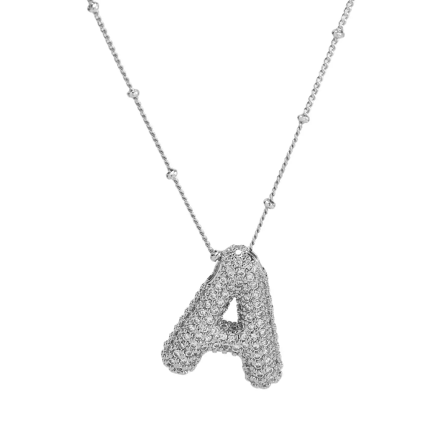 Sterling Silver Filled Balloon Bubble Initial Necklace – LandyLane