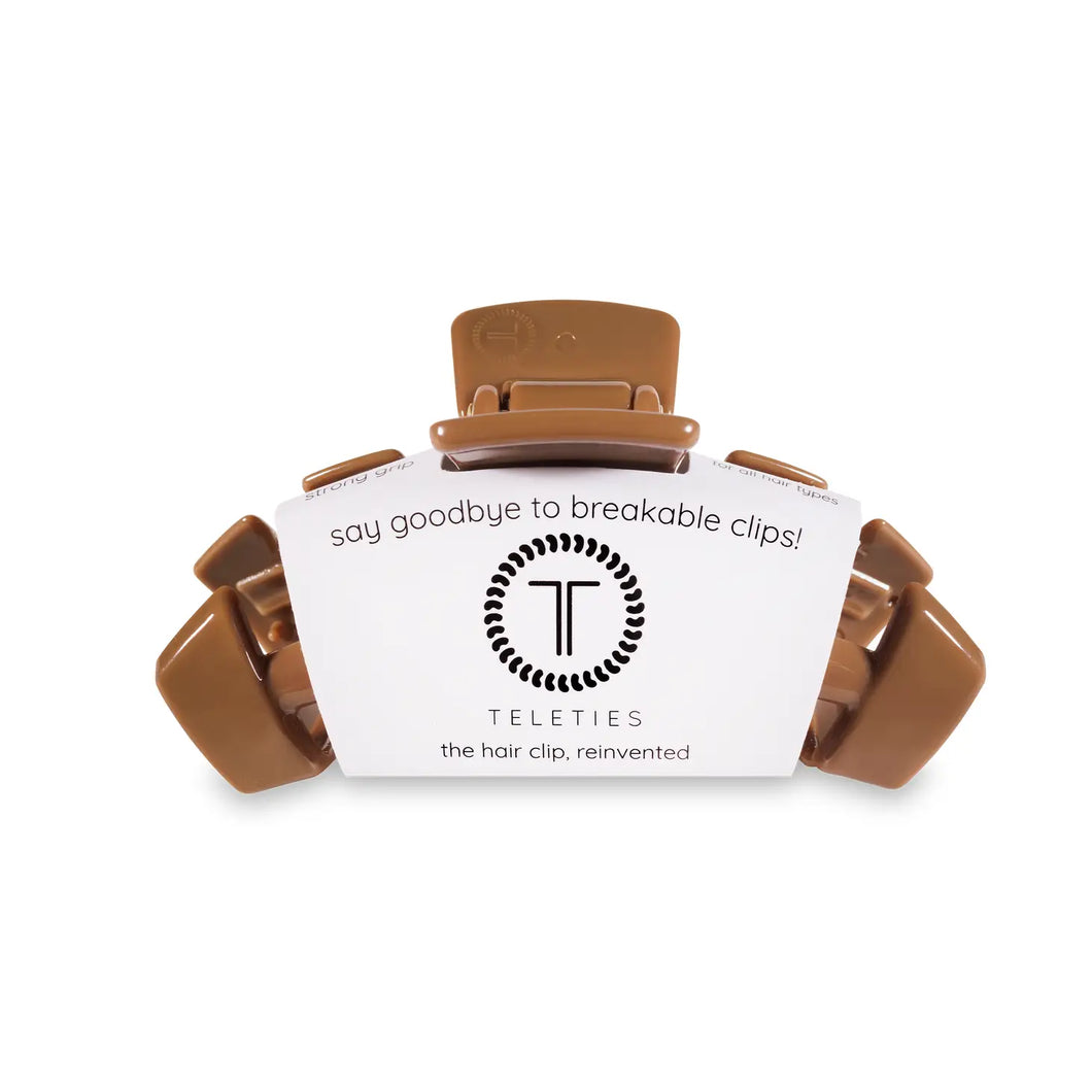 Teleties Medium Hair Clip- Classic Caramel