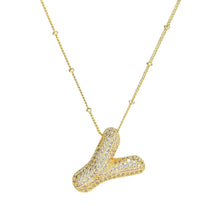 Load image into Gallery viewer, 18K Gold Filled Balloon Bubble Initial Necklace