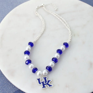 Kentucky Pearl & Crystal Bead 18 - 20 Crystal UK Logo Necklace