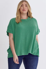 Load image into Gallery viewer, Curvy Ladies Ribbed Kelly Green Top