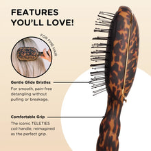 Load image into Gallery viewer, Teleties Detangler Hair Brush For Fine Hair - Tortoise