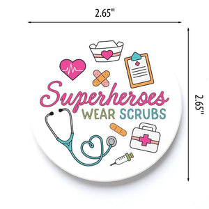 Stone Car Coaster 1 Pk- Superheroes Wear Scrubs