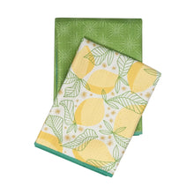 Load image into Gallery viewer, Double Duty Lemon Set Of 2 Reversible Microfiber Quick-Dry Dish Towels 18x18