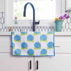 Kitchen Tea Towel- Hydrangea Blue