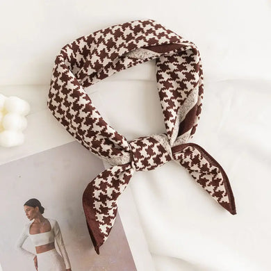 Houndstooth Brown Square Scarf