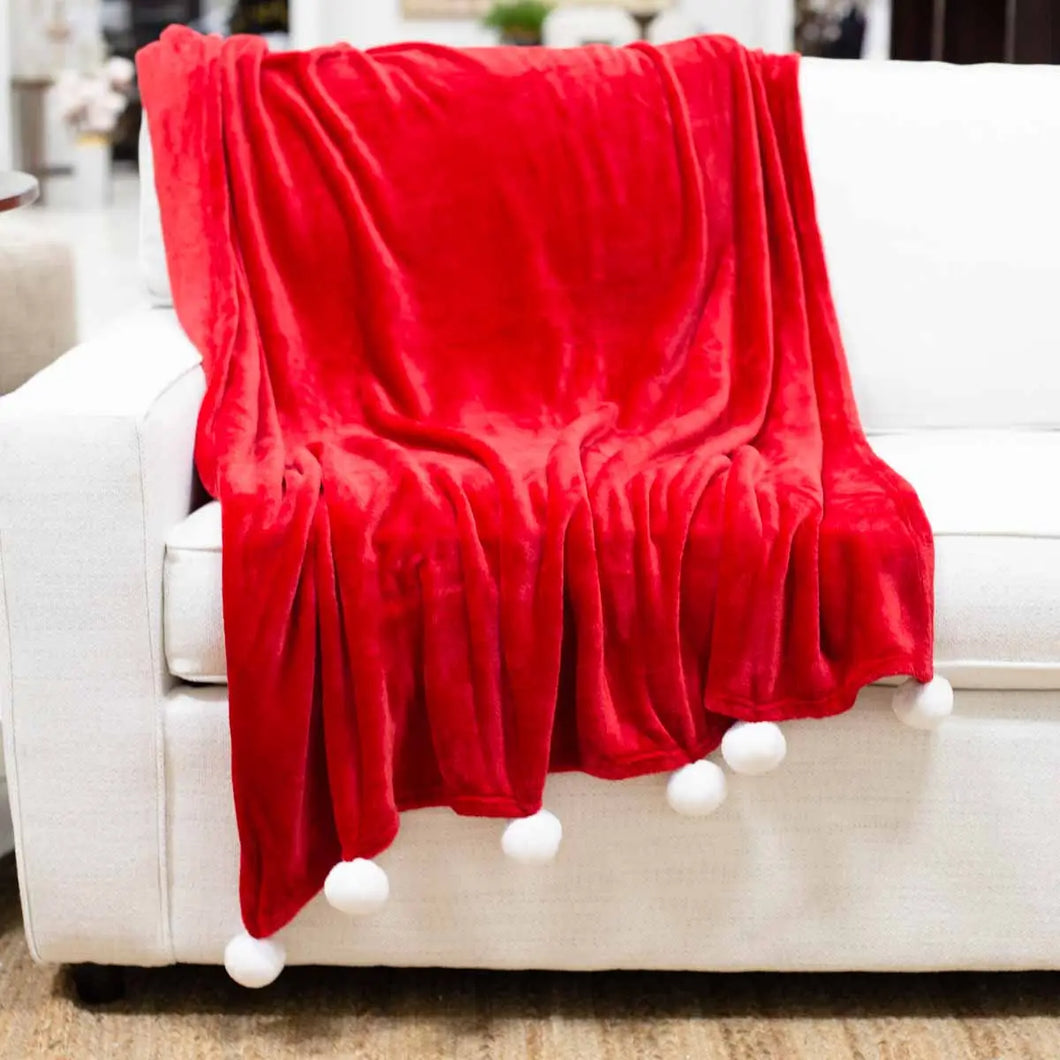 Santa Pom Pom Throw 50x60