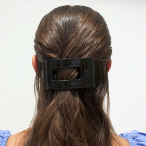 Teleties Medium Flat Rectangle Hair Clip-  Jet Black