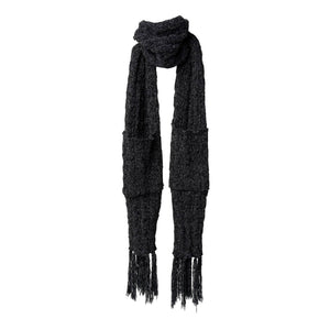Cable knit scarf with built-in hand pockets- Assorted Colors