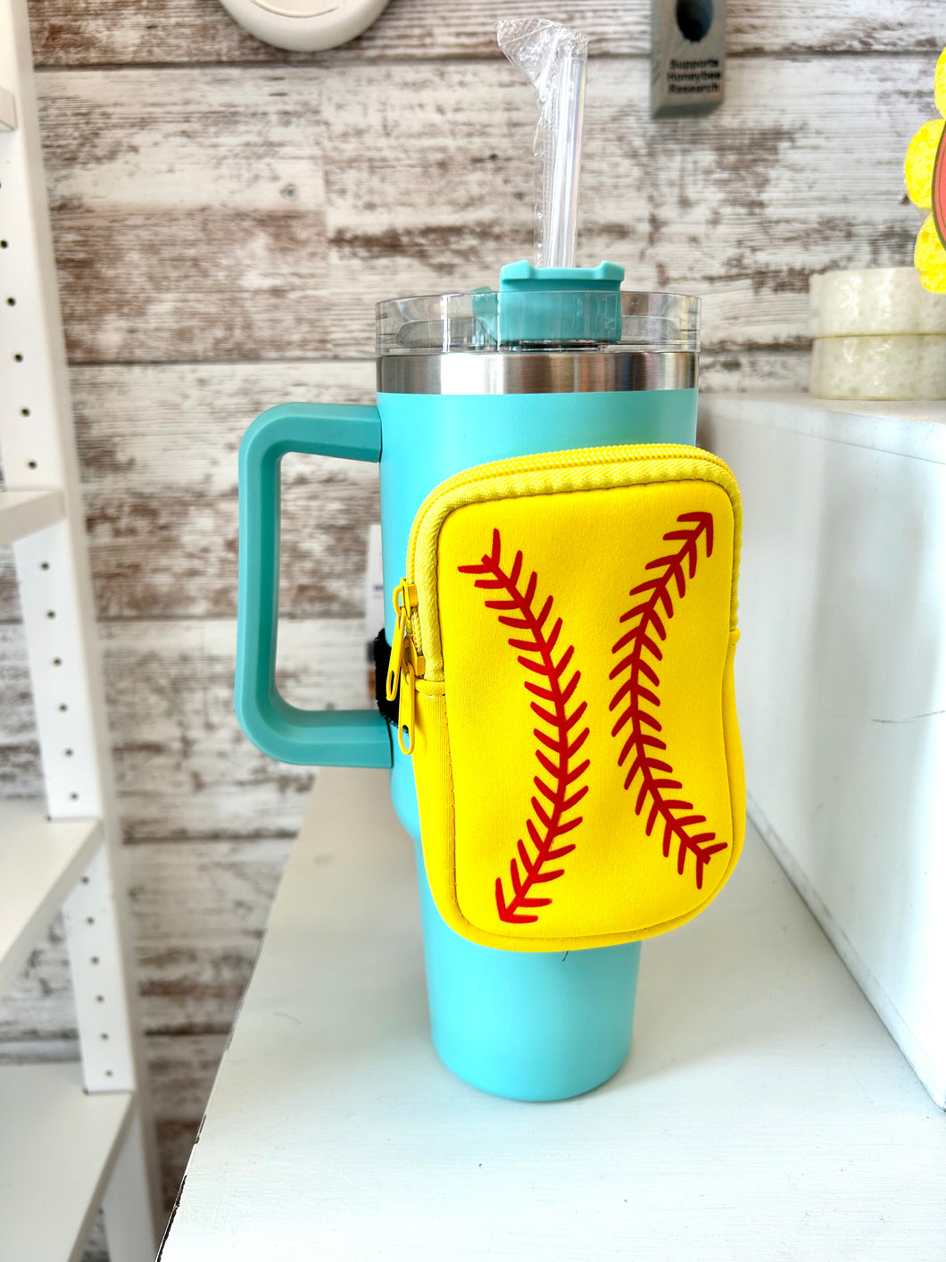 Adjustable Zip Tumbler Pouch- Softball