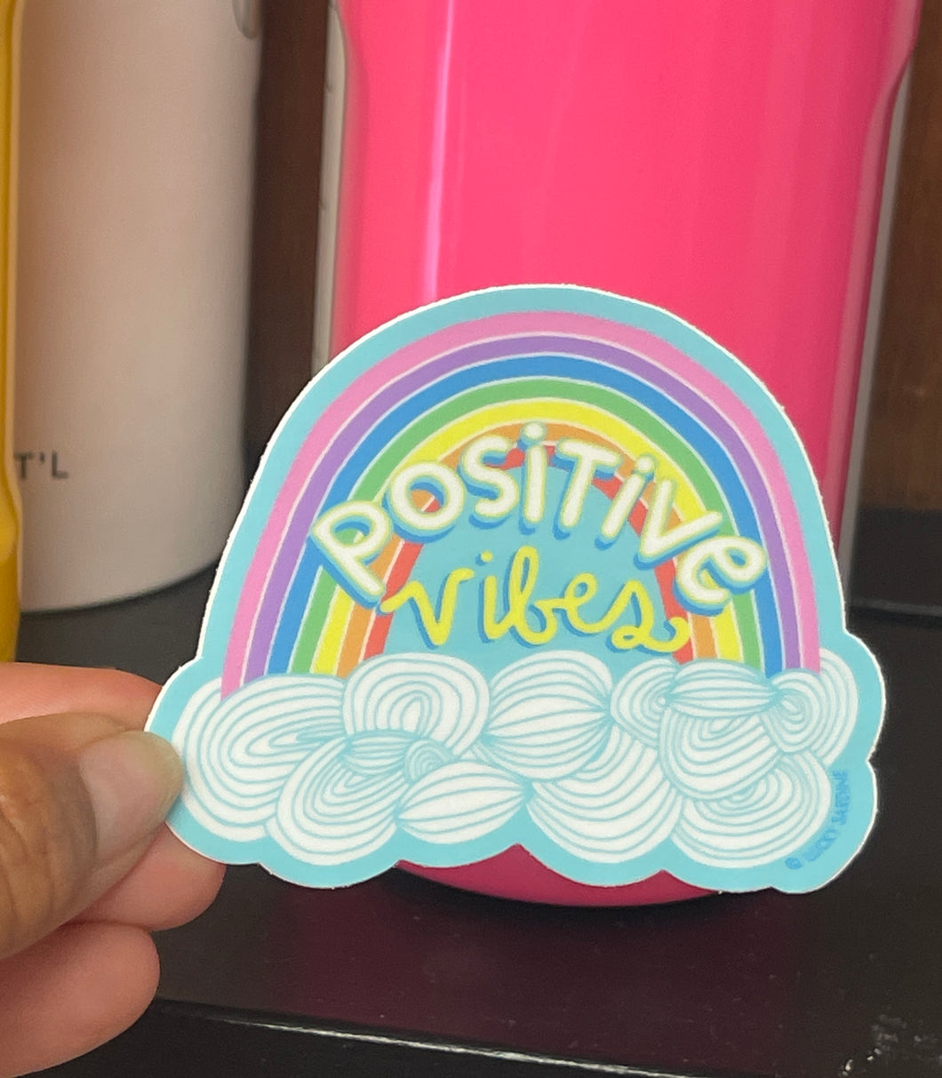 Positive Vibes Rainbow Vinyl Sticker