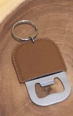 Vegan Leather Bottle Opener Keychain