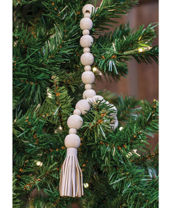 Distressed Bead Garland with Tassels