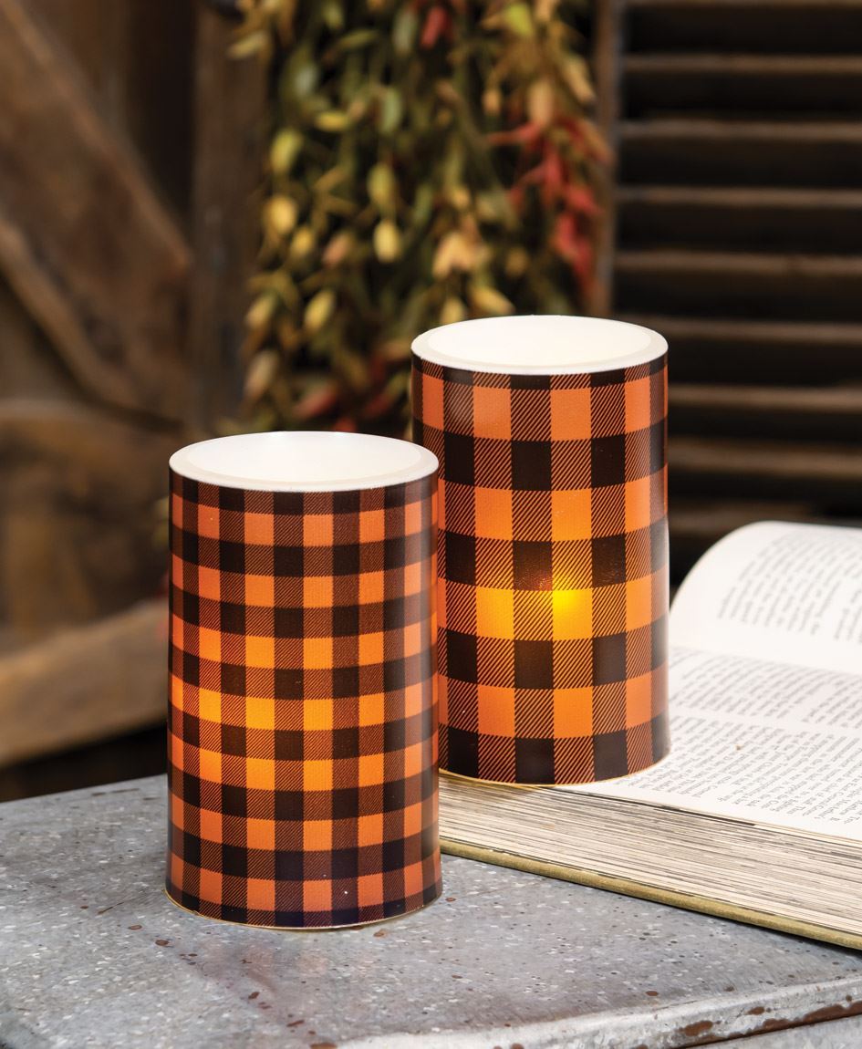 Orange Buffalo Check Timer Pillar