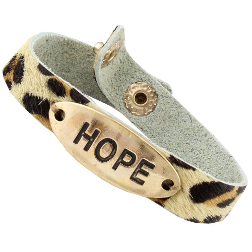 Hope Snap Bracelet- Light Leopard