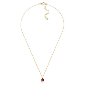 Crystal Teardrop Pendant Necklace- Ruby