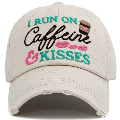 Run On Caffeine & Kisses Baseball Cap