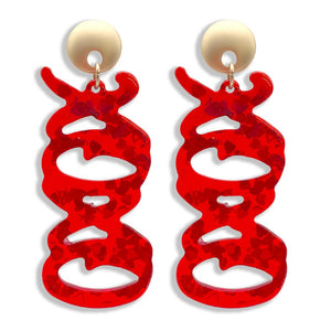 Resin "XOXO" Valentine Earrings