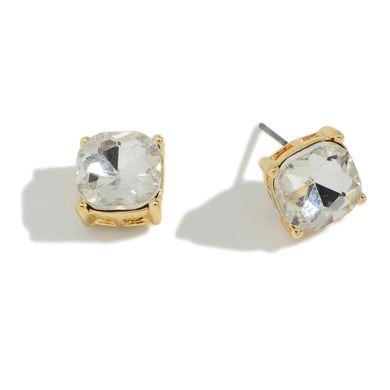 Rhinestone Stud Earrings- Crystal
