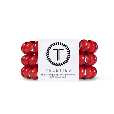 Scarlet Red Teleties Large 3-Pack Hair Ties
