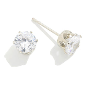Cubic Zirconia Stud Earrings 0.6 mm
