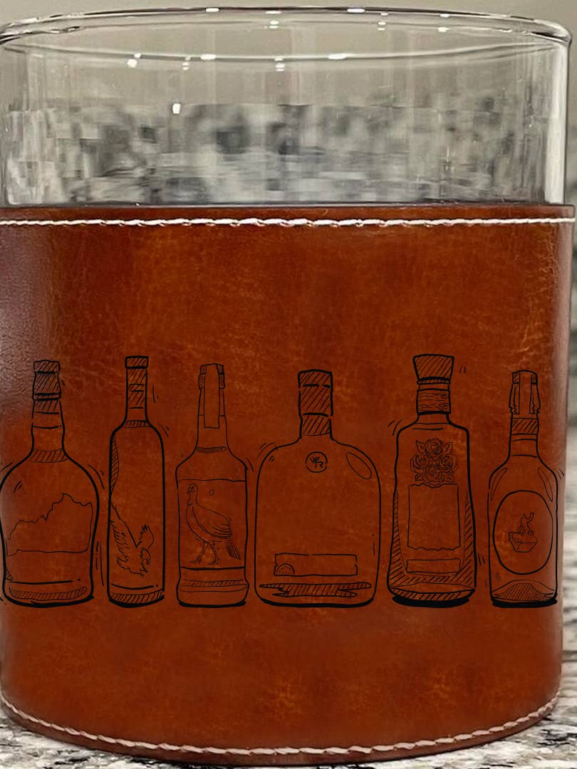 Bourbons of Kentucky Faux Leather Rocks Glass