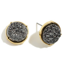 Load image into Gallery viewer, Round Druzy Stud Earrings- Several Colors