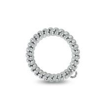 Load image into Gallery viewer, Electric Silver Teleties Large 3-Pack Hair Ties