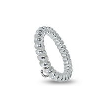 Load image into Gallery viewer, Electric Silver Teleties Large 3-Pack Hair Ties