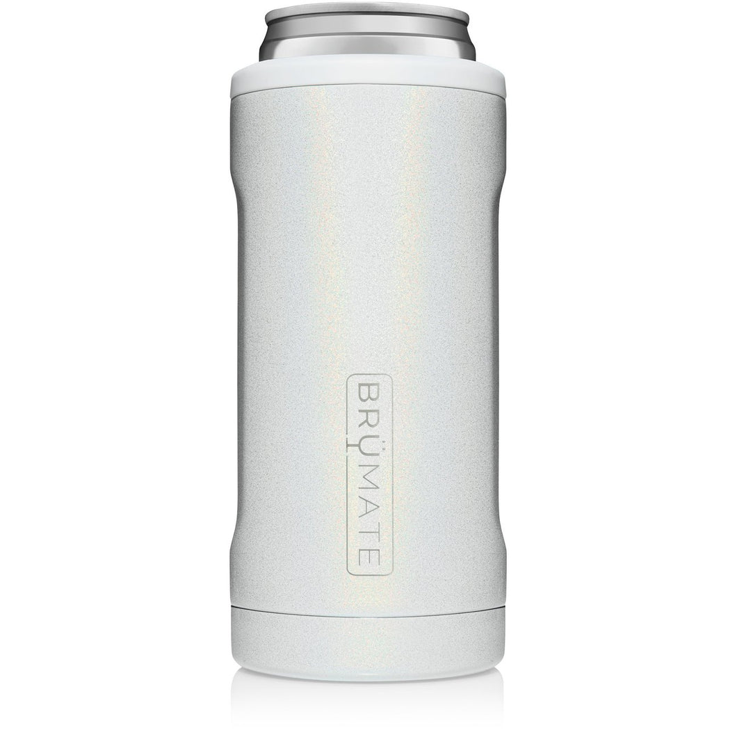 Glitter White Brumate Hopsulator Slim 12oz Slim Cans