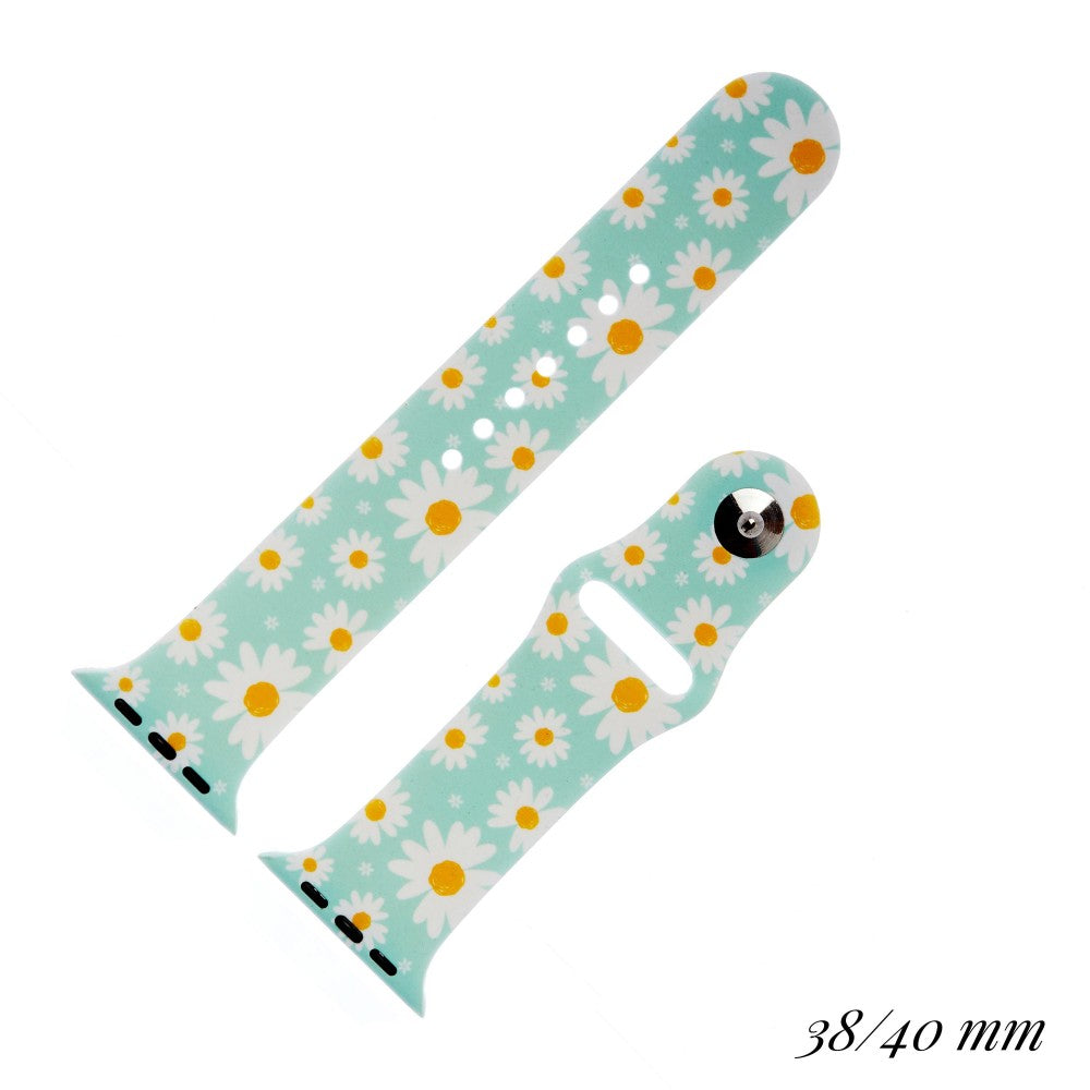 Daisy Print Interchangeable Silicone Watch Band-38/40MM