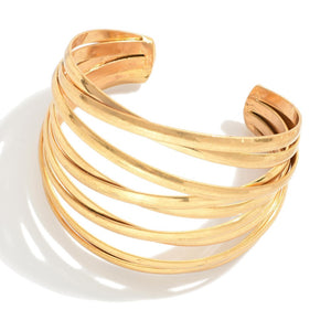 Criss Cross Metal Cuff Bracelet