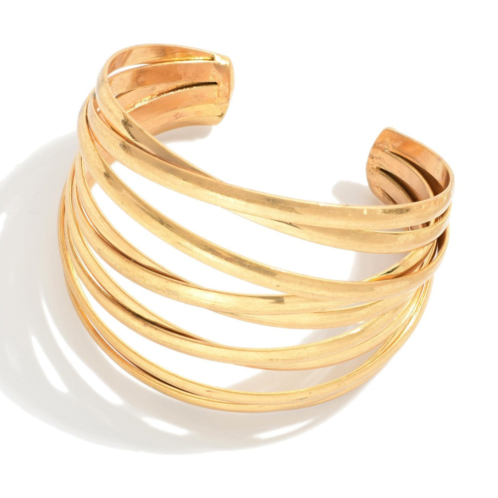 Criss Cross Metal Cuff Bracelet