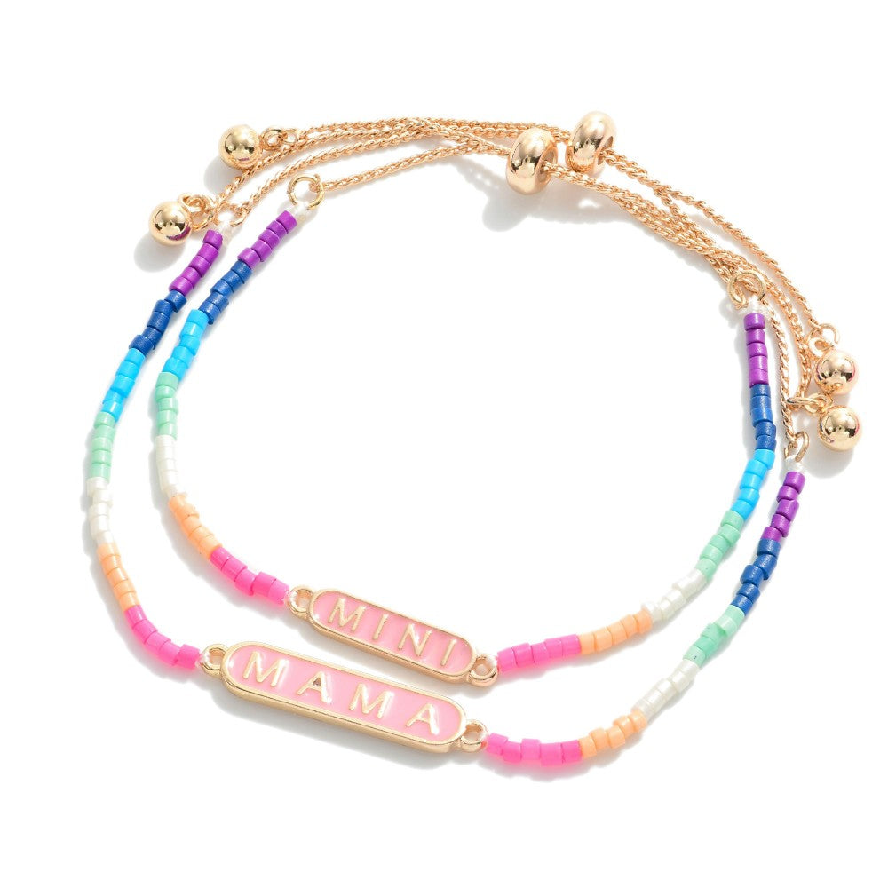 Mama & Mini Beaded Bolo Bracelet Set