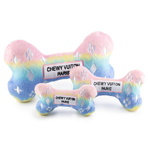 Pink Ombre Chewy Vuiton Dog Bone Toy- 3 Sizes