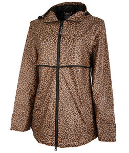 Ladies Charles River Rain Jacket in Animal Print