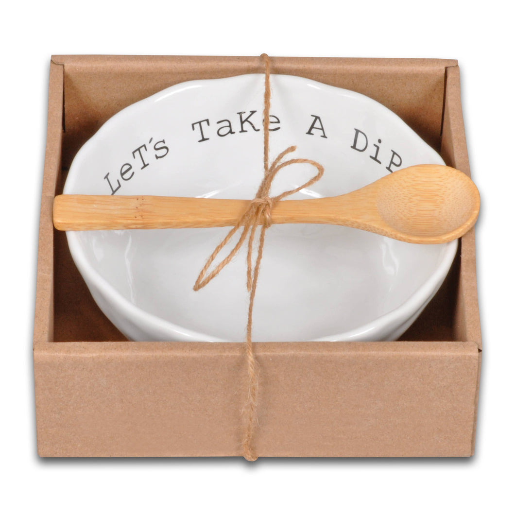Let's Take A Dip Bowl And Spoon Gift Set