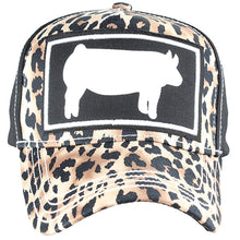 Load image into Gallery viewer, Cheetah Print Hat With Pig Silowet