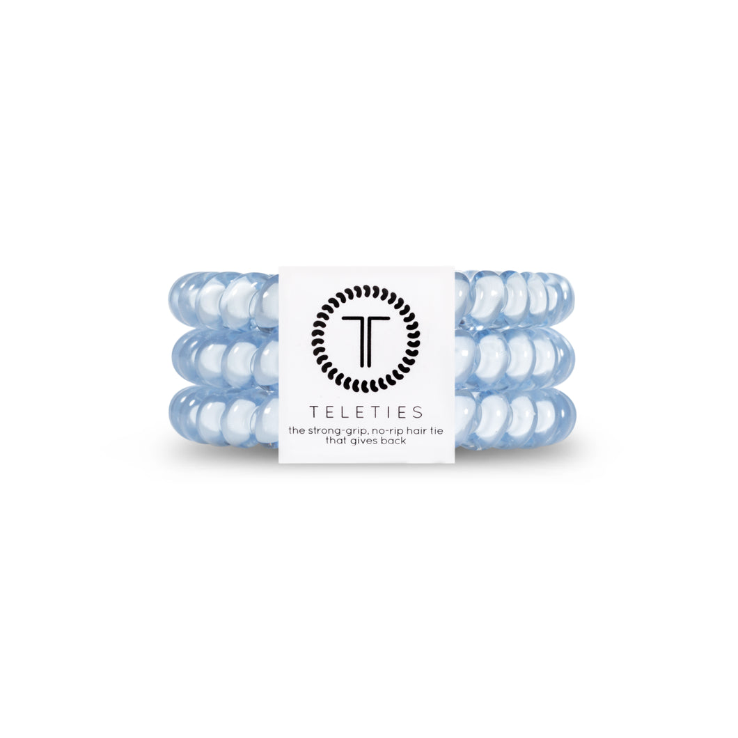 Washed Denim Teleties Small 3-Pack Hair Tie