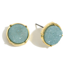 Load image into Gallery viewer, Round Druzy Stud Earrings- Several Colors
